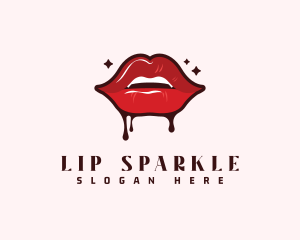 Cosmetics Red Lips logo design