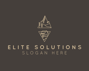 SImple Mountain Cabin Travel Logo