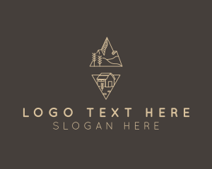 SImple Mountain Cabin Travel Logo