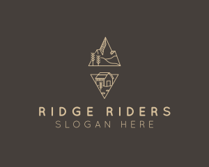 SImple Mountain Cabin Travel logo design