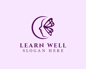 Woman Butterfly Wellness logo design