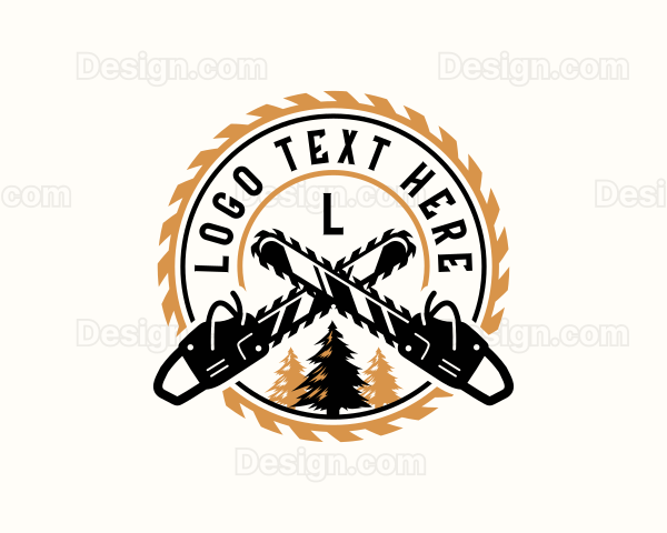 Industrial Chainsaw Logging Logo