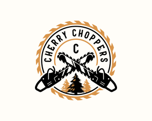 Industrial Chainsaw Logging logo design