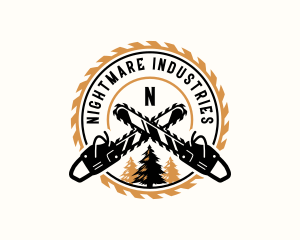 Industrial Chainsaw Logging logo design