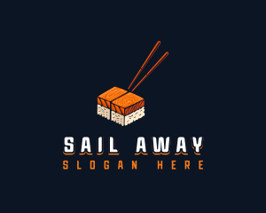 Sashimi Sushi Chopsticks logo design