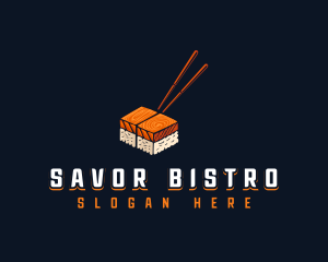 Sashimi Sushi Chopsticks logo design