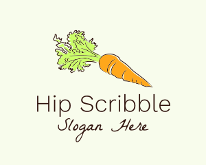 Scribble Carrot Line Art logo design