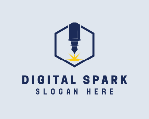 Laser Machinery Spark logo design