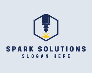 Laser Machinery Spark logo design