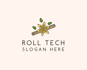 Leaf Cinnamon Roll logo design