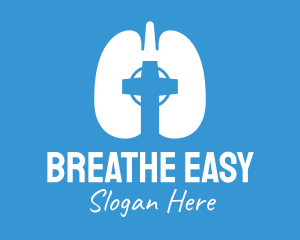 Respiratory Lung Crucifix logo design