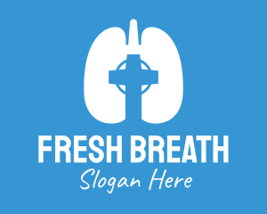 Respiratory Lung Crucifix logo design