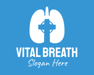 Respiratory Lung Crucifix logo design