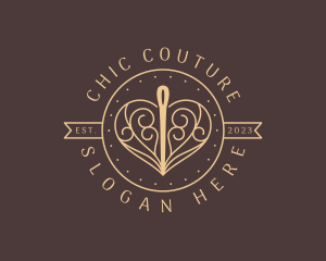 Classy Heart Needle  logo design