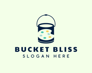 Paint Palette Bucket logo design