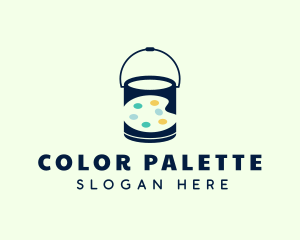 Paint Palette Bucket logo design