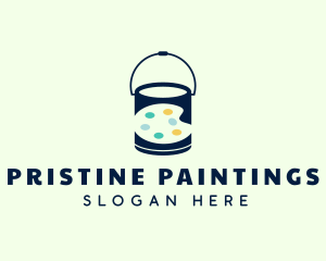 Paint Palette Bucket logo design