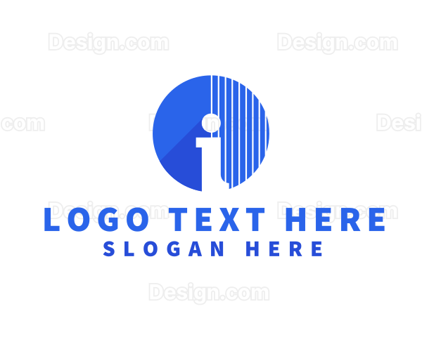 Blue Circle Letter I Logo