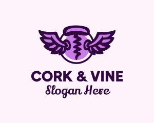 Corkscrew Wing Badge logo design