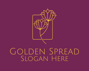 Golden Flower Spa logo design