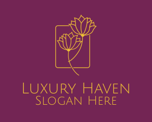 Golden Flower Spa logo design