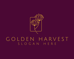 Golden Flower Spa logo design