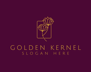 Golden Flower Spa logo design