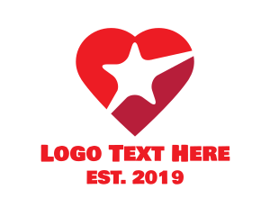 Heart - Red Heart Star logo design