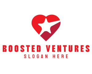 Red Heart Star logo design