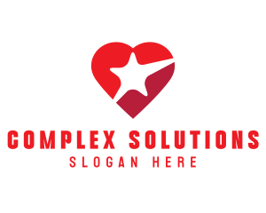 Red Heart Star logo design