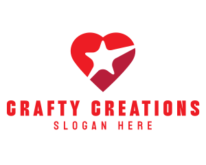 Red Heart Star logo design