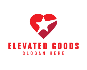 Red Heart Star logo design