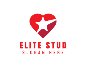 Red Heart Star logo design