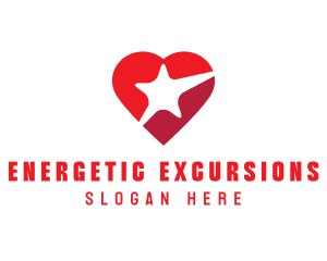 Red Heart Star logo design