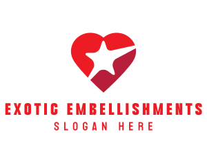 Red Heart Star logo design