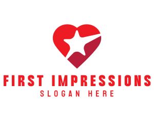 Red Heart Star logo design