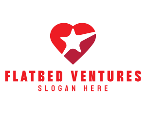 Red Heart Star logo design