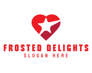 Red Heart Star logo design