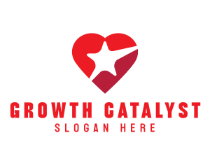 Red Heart Star logo design