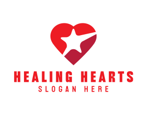 Red Heart Star logo design