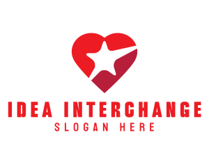 Red Heart Star logo design