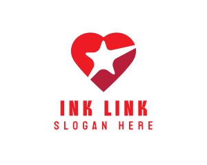 Red Heart Star logo design