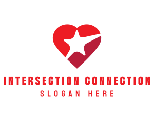 Red Heart Star logo design