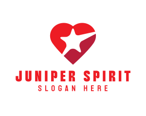 Red Heart Star logo design