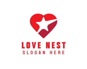 Red Heart Star logo design