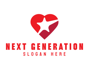 Red Heart Star logo design