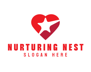 Red Heart Star logo design