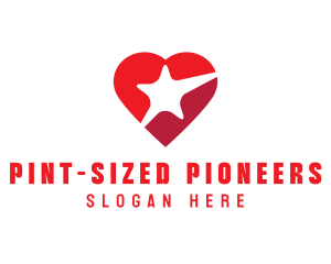 Red Heart Star logo design