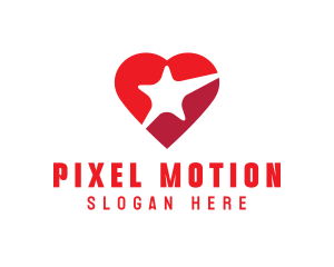 Red Heart Star logo design