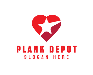 Red Heart Star logo design